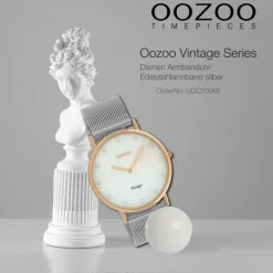 Oozoo Damen Armbanduhr Ultra Slim C20065 Analog Edelstahl silber UOC20065