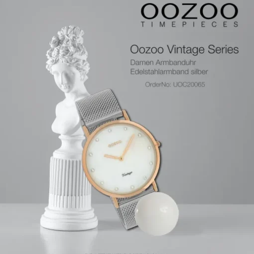 Oozoo Damen Armbanduhr Ultra Slim C20065 Analog Edelstahl silber UOC20065