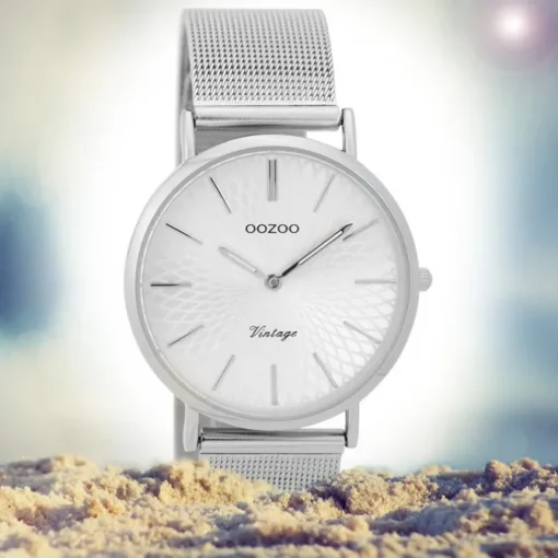 Oozoo Damen Armbanduhr Ultra Slim C9341 Analog Edelstahl silber UOC9341