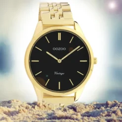 Oozoo Damen Armbanduhr Ultra Slim C9987 Analog Edelstahl gold UOC9987