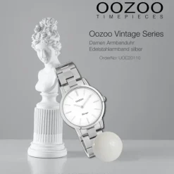Oozoo Damen Armbanduhr Ultra Slim Analog Edelstahl silber UOC20110