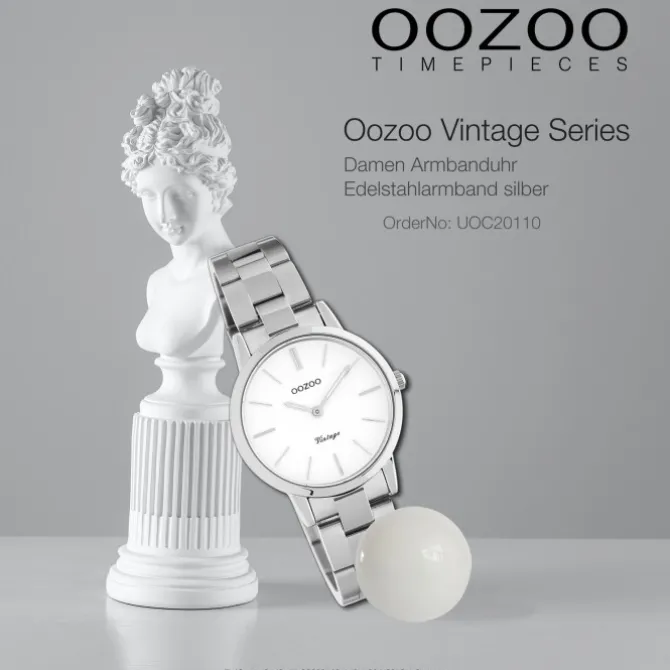 Oozoo Damen Armbanduhr Ultra Slim Analog Edelstahl silber UOC20110