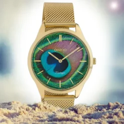 Oozoo Damen Armbanduhr Ultra Slim C10251 Analog Edelstahl gold UOC10251