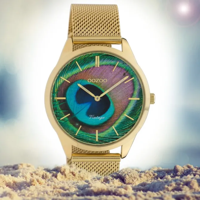 Oozoo Damen Armbanduhr Ultra Slim C10251 Analog Edelstahl gold UOC10251