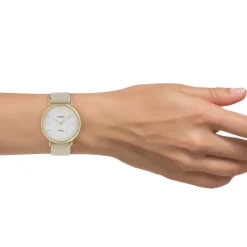 Oozoo Damen Armbanduhr Ultra Slim C9961 Quarzwerk Leder creme UOC9961