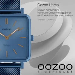 Oozoo Damen Armbanduhr Ultra Slim C20012 Quarzwerk Edelstahl blau UOC20012