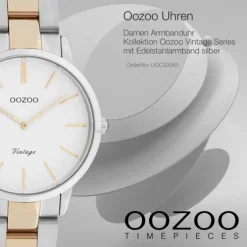 Oozoo Damen Armbanduhr Ultra Slim C20045 Edelstahl silber rosegold UOC20045
