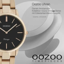 Oozoo Damen Armbanduhr Ultra Slim C20049 Analog Edelstahl rosegold UOC20049