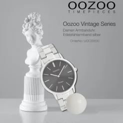 Oozoo Damen Armbanduhr Ultra Slim C20030 Analog Edelstahl silber UOC20030