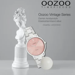 Oozoo Damen Armbanduhr Ultra Slim C20040 Analog Edelstahl silber UOC20040