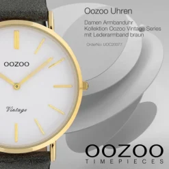 Oozoo Damen Armbanduhr Ultra Slim C20077 Analog Leder silber UOC20077
