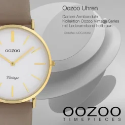 Oozoo Damen Armbanduhr Ultra Slim C20089 Analog Leder hellbraun UOC20089
