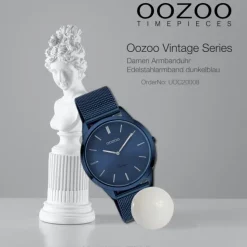 Oozoo Damen Armbanduhr Ultra Slim C20008 Quarzwerk Edelstahl blau UOC20008