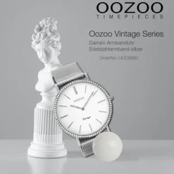 Oozoo Damen Armbanduhr Ultra Slim C8890 Quarz Edelstahl silber UOC8890