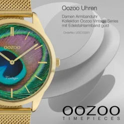 Oozoo Damen Armbanduhr Ultra Slim C10251 Analog Edelstahl gold UOC10251