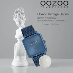 Oozoo Damen Armbanduhr Ultra Slim C20012 Quarzwerk Edelstahl blau UOC20012