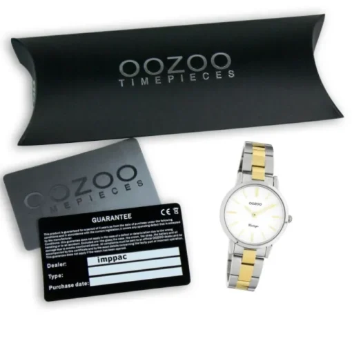 Oozoo Damen Armbanduhr Ultra Slim Edelstahl silber gold UOC20112