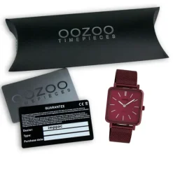 Oozoo Damen Armbanduhr Ultra Slim C20011 Quarz Edelstahl weinrot UOC20011