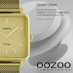 Oozoo Damen Armbanduhr Ultra Slim C20010 Analog Edelstahl gold UOC20010