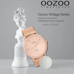 Oozoo Damen Armbanduhr Ultra Slim C9343 Analog Edelstahl rosegold UOC9343