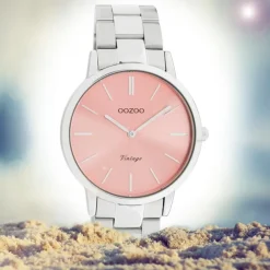 Oozoo Damen Armbanduhr Ultra Slim C20028 Analog Edelstahl silber UOC20028