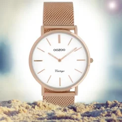 Oozoo Damen Armbanduhr Ultra Slim C9918 Analog Edelstahl rosegold UOC9918
