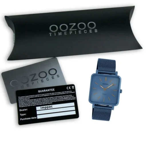 Oozoo Damen Armbanduhr Ultra Slim C20012 Quarzwerk Edelstahl blau UOC20012