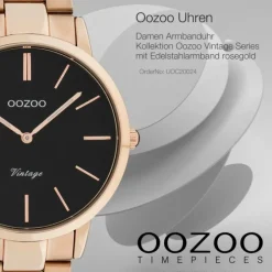 Oozoo Damen Armbanduhr Ultra Slim C20024 Analog Edelstahl rosegold UOC20024