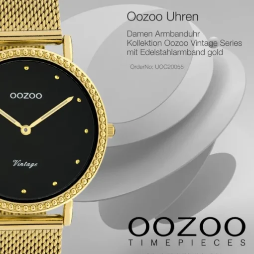 Oozoo Damen Armbanduhr Ultra Slim C20055 Analog Edelstahl gold UOC20055