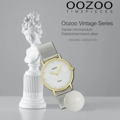 Oozoo Damen Armbanduhr Ultra Slim C20120 Analog Edelstahl silber UOC20120