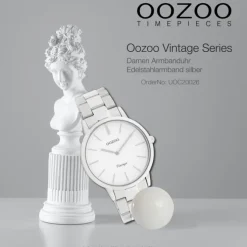 Oozoo Damen Armbanduhr Ultra Slim C20026 Analog Edelstahl silber UOC20026