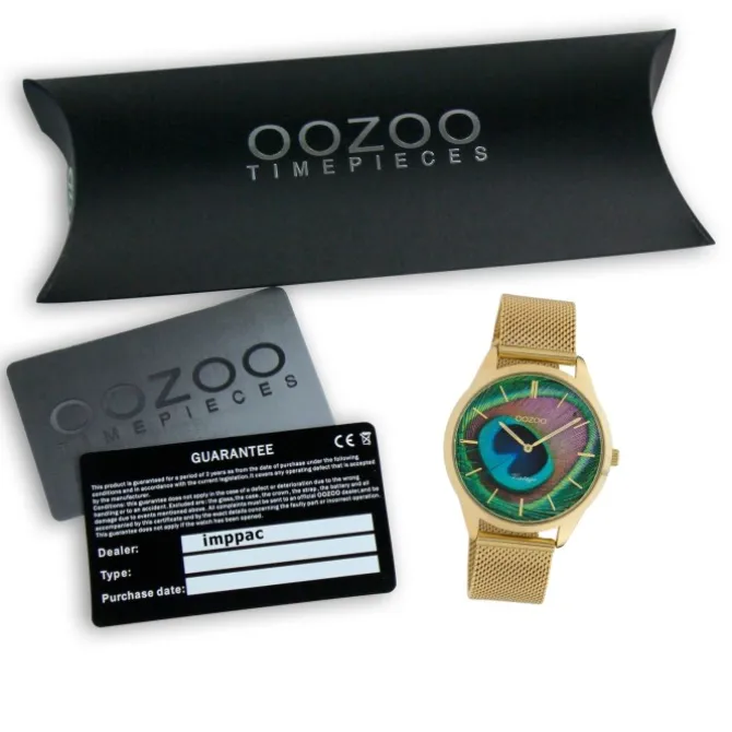 Oozoo Damen Armbanduhr Ultra Slim C10251 Analog Edelstahl gold UOC10251