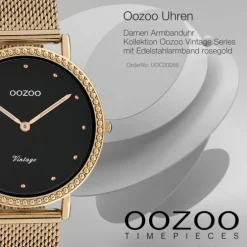 Oozoo Damen Armbanduhr Ultra Slim C20056 Analog Edelstahl rosegold UOC20056