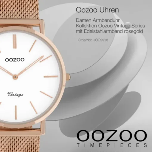 Oozoo Damen Armbanduhr Ultra Slim C9918 Analog Edelstahl rosegold UOC9918
