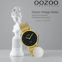Oozoo Damen Armbanduhr Ultra Slim C20055 Analog Edelstahl gold UOC20055