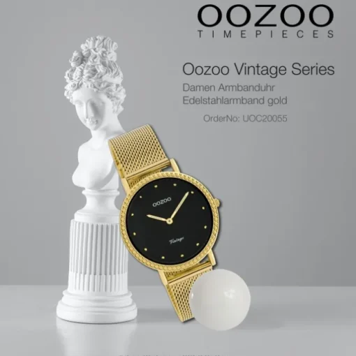 Oozoo Damen Armbanduhr Ultra Slim C20055 Analog Edelstahl gold UOC20055