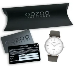 Oozoo Damen Armbanduhr Ultra Slim C20075 Analog Leder grau UOC20075