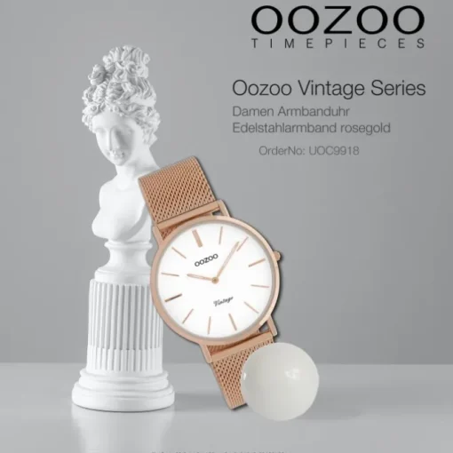 Oozoo Damen Armbanduhr Ultra Slim C9918 Analog Edelstahl rosegold UOC9918