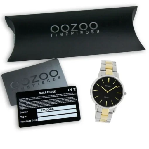 Oozoo Damen Armbanduhr Ultra Slim C20107 Analog Edelstahl silber gold UOC20107