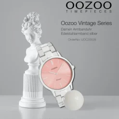 Oozoo Damen Armbanduhr Ultra Slim C20028 Analog Edelstahl silber UOC20028