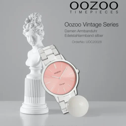 Oozoo Damen Armbanduhr Ultra Slim C20028 Analog Edelstahl silber UOC20028
