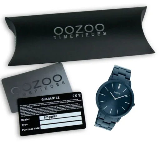 Oozoo Damen Armbanduhr Ultra Slim C20102 Analog Edelstahl dunkelblau UOC20102
