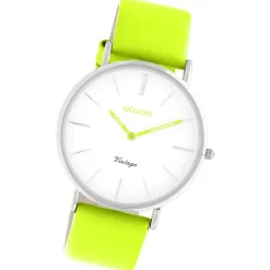 Oozoo Damen Armbanduhr Vintage Series Analog Leder hellgrün UOC20276