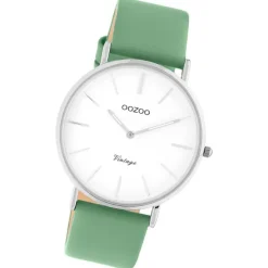 Oozoo Damen Armbanduhr Vintage Series Analog Leder grün UOC20251