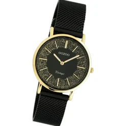 Oozoo Damen Armbanduhr Vintage Series Analog Metall Mesh schwarz UOC20189