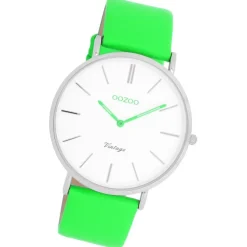 Oozoo Damen Armbanduhr Vintage Analog Leder grün UOC20311