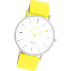Oozoo Damen Armbanduhr Vintage Analog Leder gelb UOC20312
