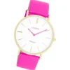 Oozoo Damen Armbanduhr Vintage Analog Leder pink UOC20319