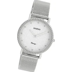 Oozoo Damen Armbanduhr Vintage Analog Edelstahl silber UOC20051