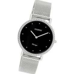 Oozoo Damen Armbanduhr Vintage Analog Edelstahl silber UOC20052